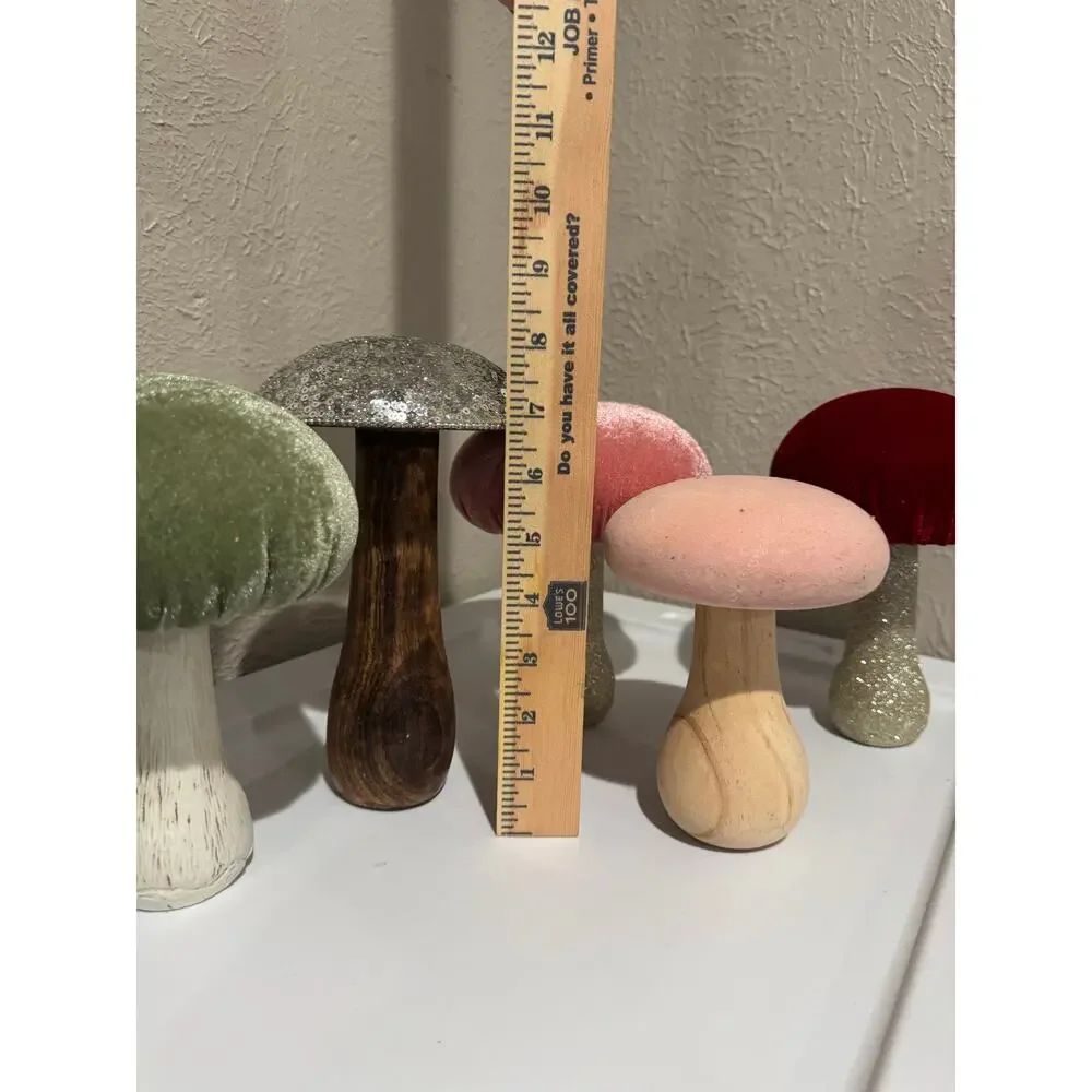 Set of 5 Velvet Sparkle Mushrooms